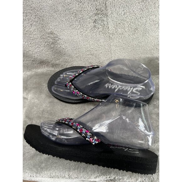 Skechers Yoga Foam Women’s 6.5 Sparkle Rhinestone Cushion Slip on Flip Flops - Picture 7 of 11